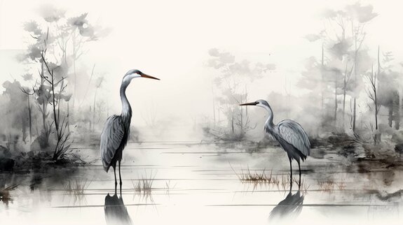 Dwie czaple w jeziorze