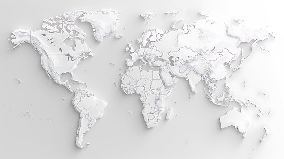 Biała mapa świata 3d