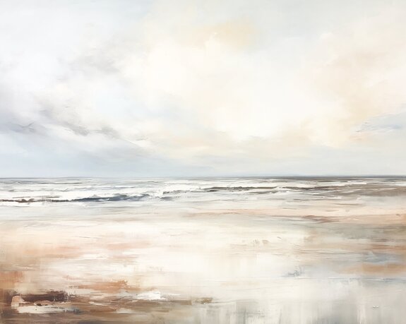 Pastelowa plaża i fale morskie